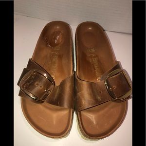 Birkenstock Madrid big buckle cognac sandals 38=7